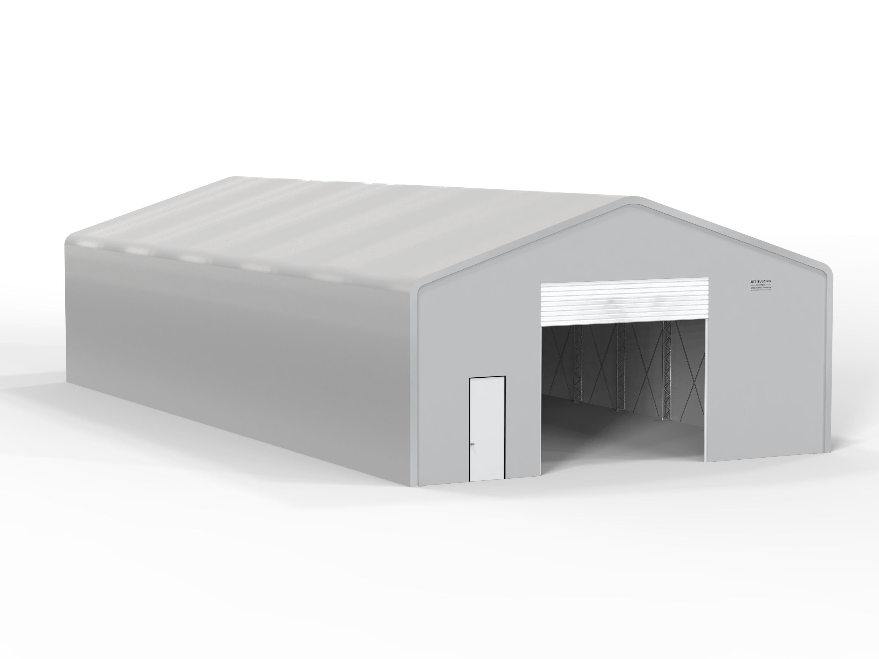 Double Truss PVC temporary storage building - Grey - Automaticshutter
