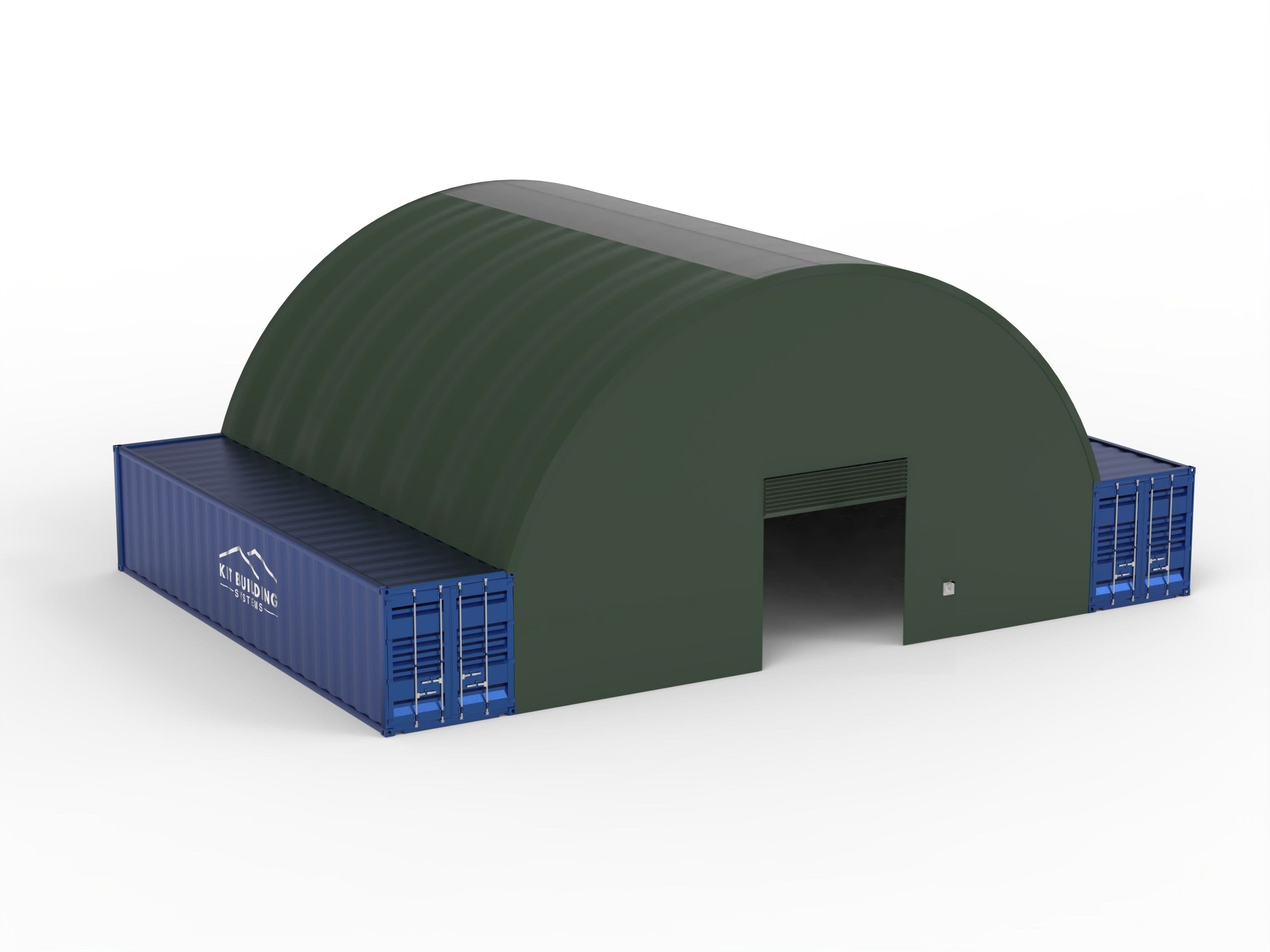 Beholdertak – 40 fot x 40 fot x 15 fot (12m x 12m x 4,5m)