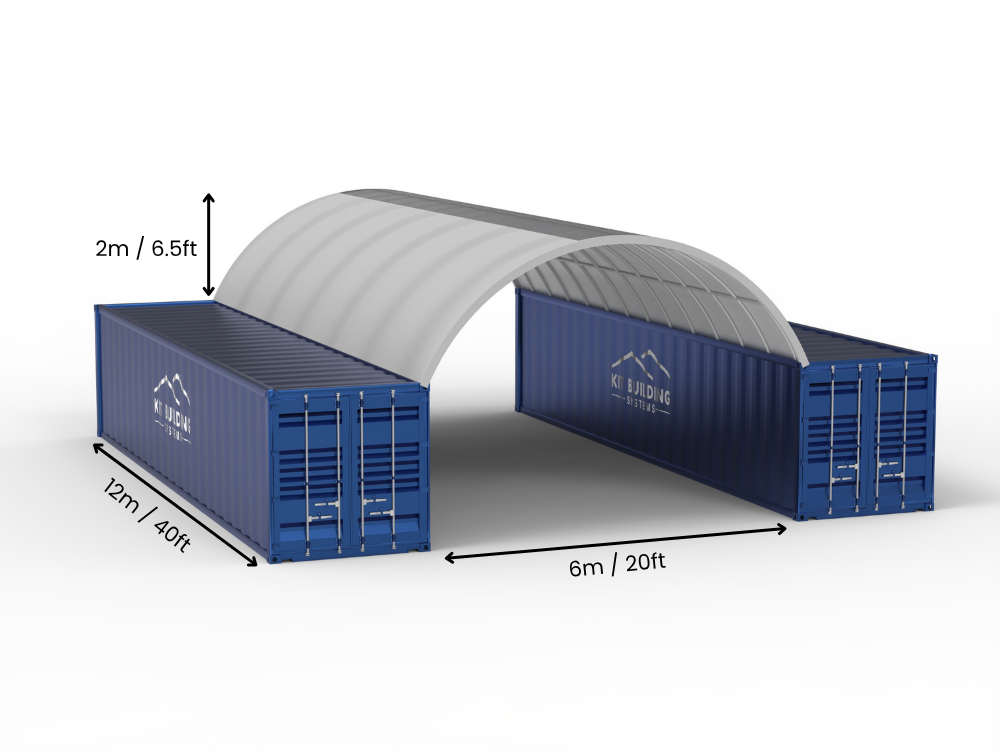 6m (20ft) spenn | Containerkalesjer 20ft bredde, 6,5ft høyde (6m x 2m)
