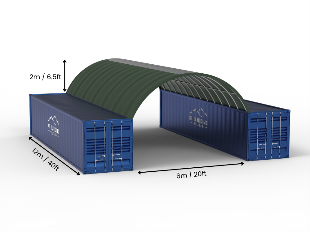 6m (20ft) spenn | Containerkalesjer 20ft bredde, 6,5ft høyde (6m x 2m)