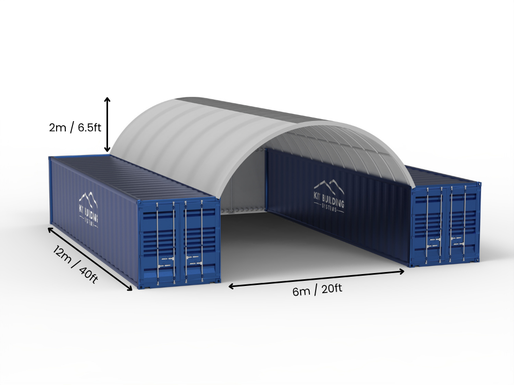 6m (20ft) spenn | Containerkalesjer 20ft bredde, 6,5ft høyde (6m x 2m)