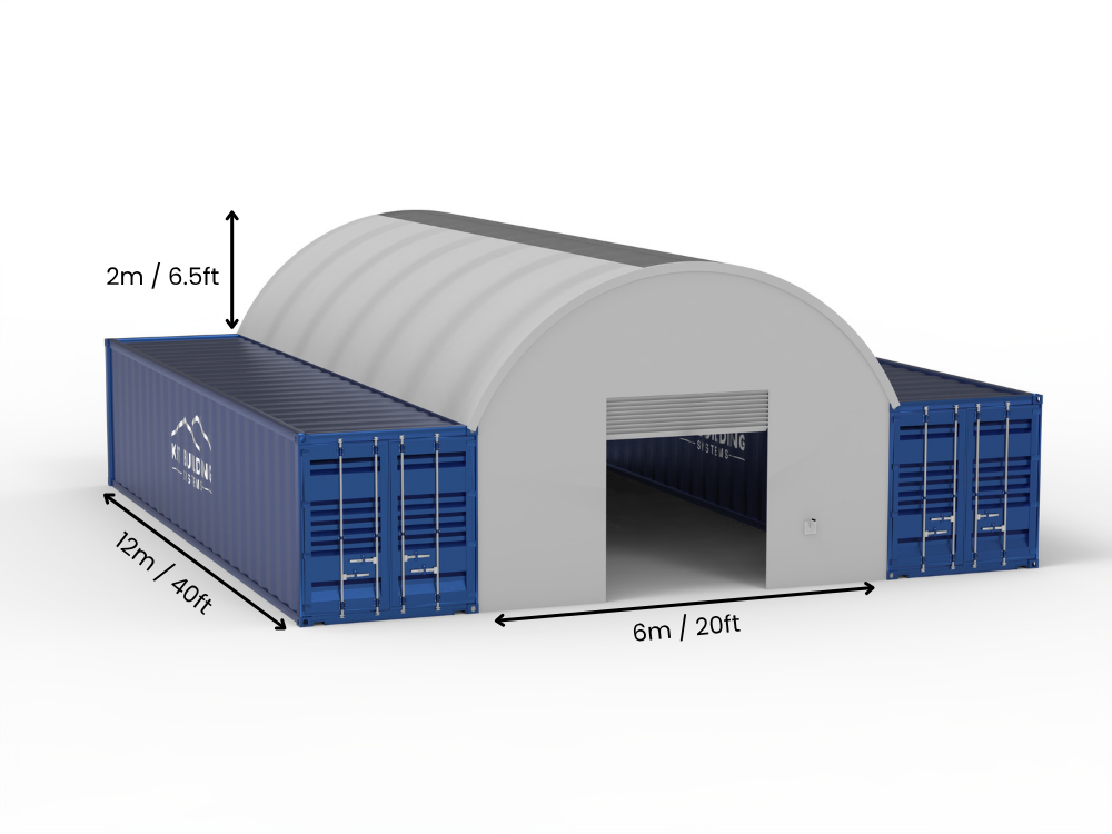 6m (20ft) spenn | Containerkalesjer 20ft bredde, 6,5ft høyde (6m x 2m)