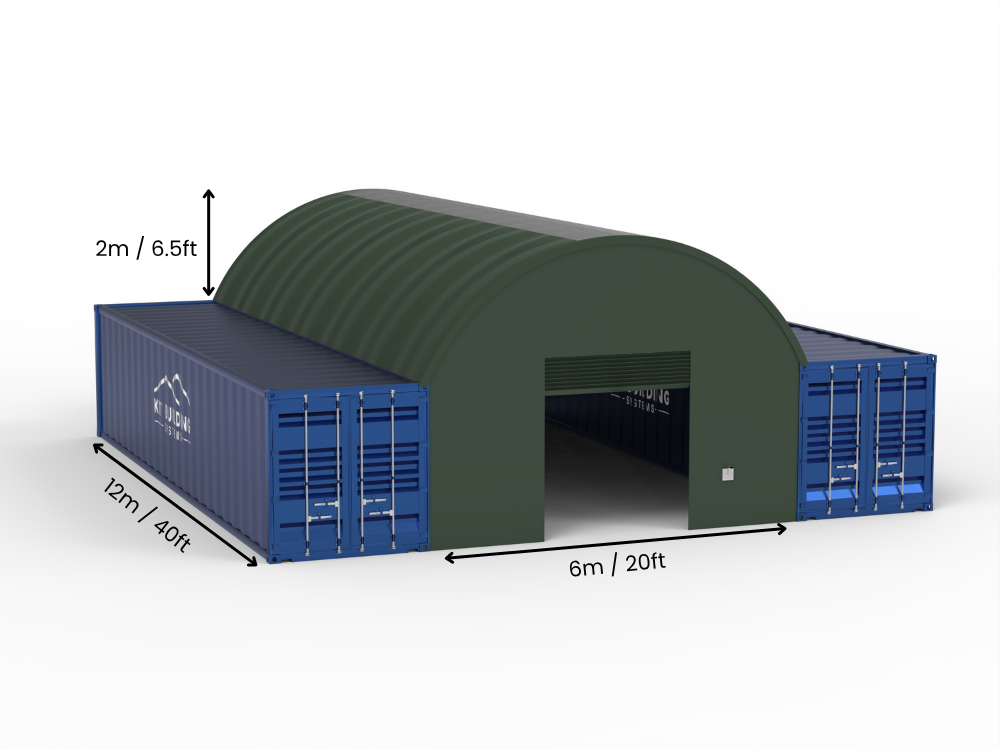 6m (20ft) spenn | Containerkalesjer 20ft bredde, 6,5ft høyde (6m x 2m)