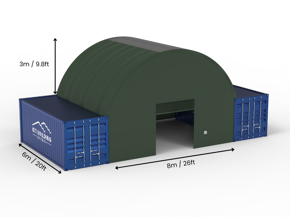8m (26ft) Span | Container Canopies 26ft Width, 10ft Height (8m x 3m)