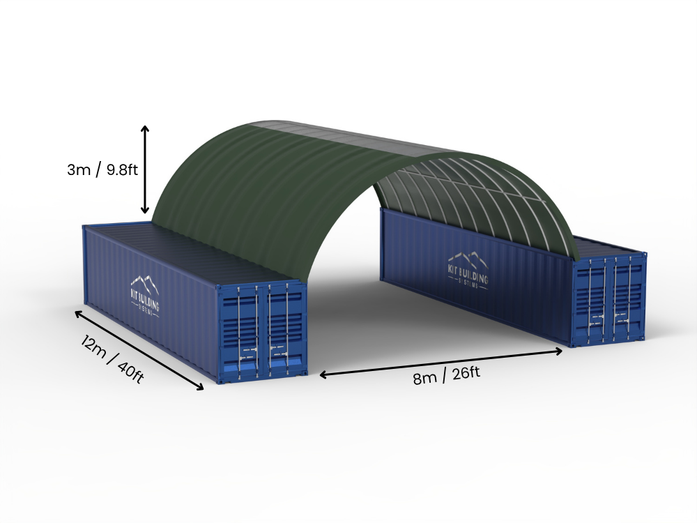 8m (26ft) Span | Container Canopies 26ft Width, 10ft Height (8m x 3m)