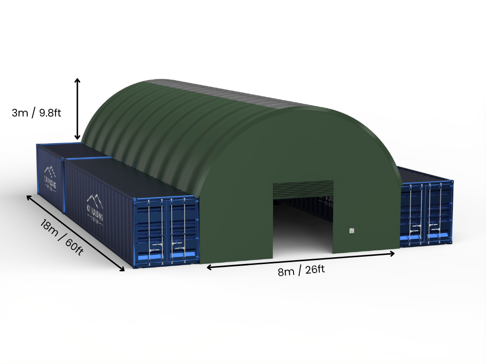 8m (26ft) Span | Container Canopies 26ft Width, 10ft Height (8m x 3m)