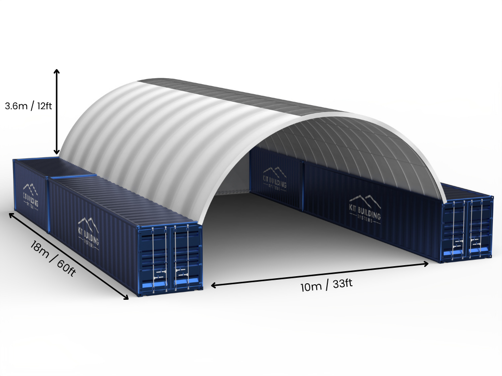 10m (33ft) spenn | Containerpresenninger - 33ft x 12ft (10m x 3,6m)