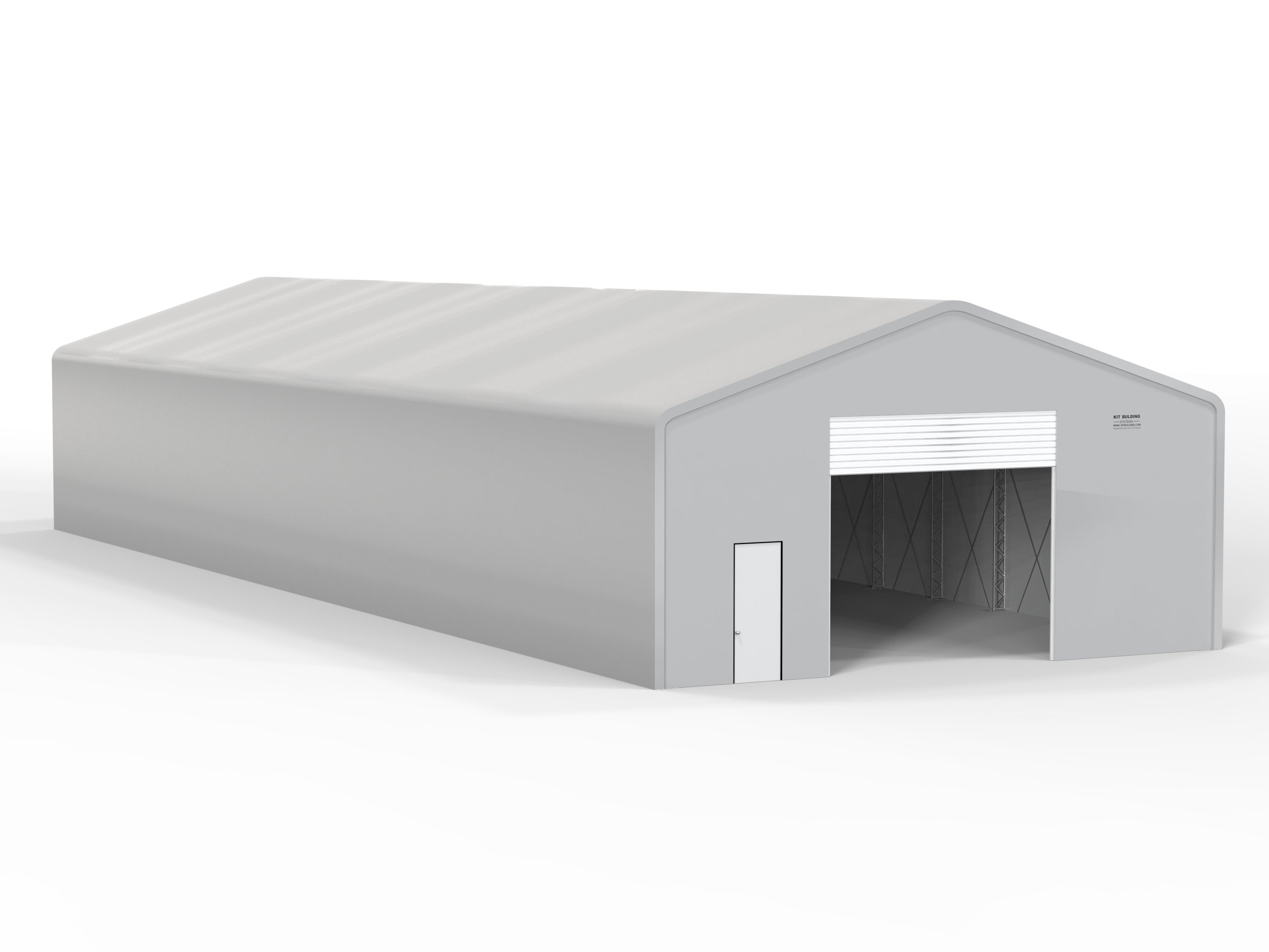 Double Truss PVC temporary storage building - Grey - Automatic RollerShutter