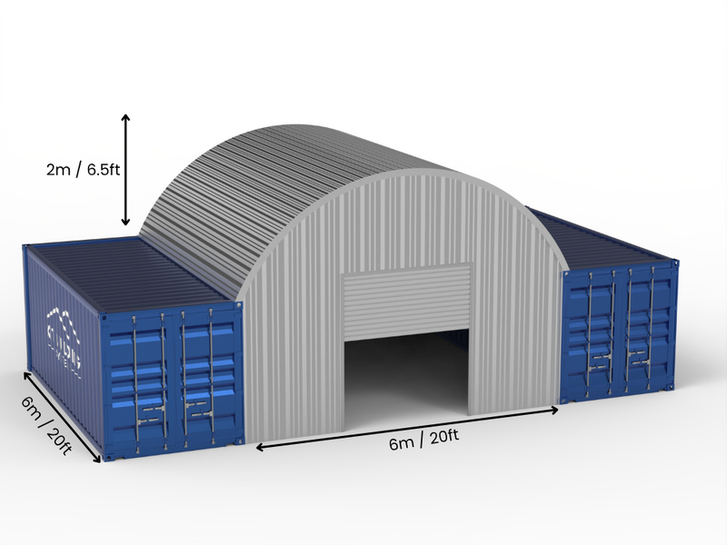 Steel Container Canopies - 20ft x 20ft x 6.5ft (6m x 6m x 2m)