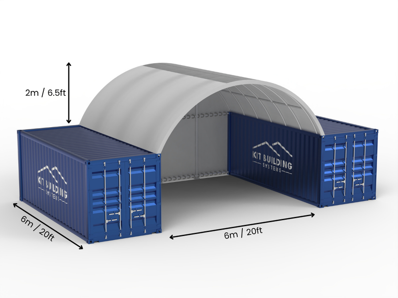 6m (20ft) spenn | Containerkalesjer 20ft bredde, 6,5ft høyde (6m x 2m)