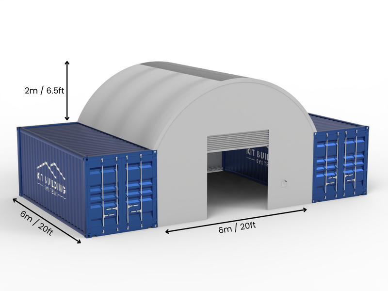 6m (20ft) spenn | Containerkalesjer 20ft bredde, 6,5ft høyde (6m x 2m)