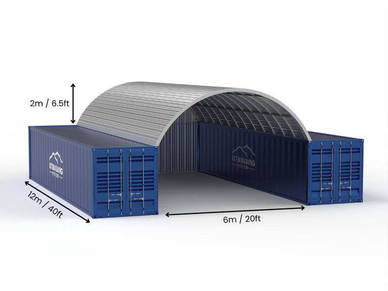 8m (26ft) Span | Steel Container Canopies 26ft Width, 10ft Height  (8m x 3m)