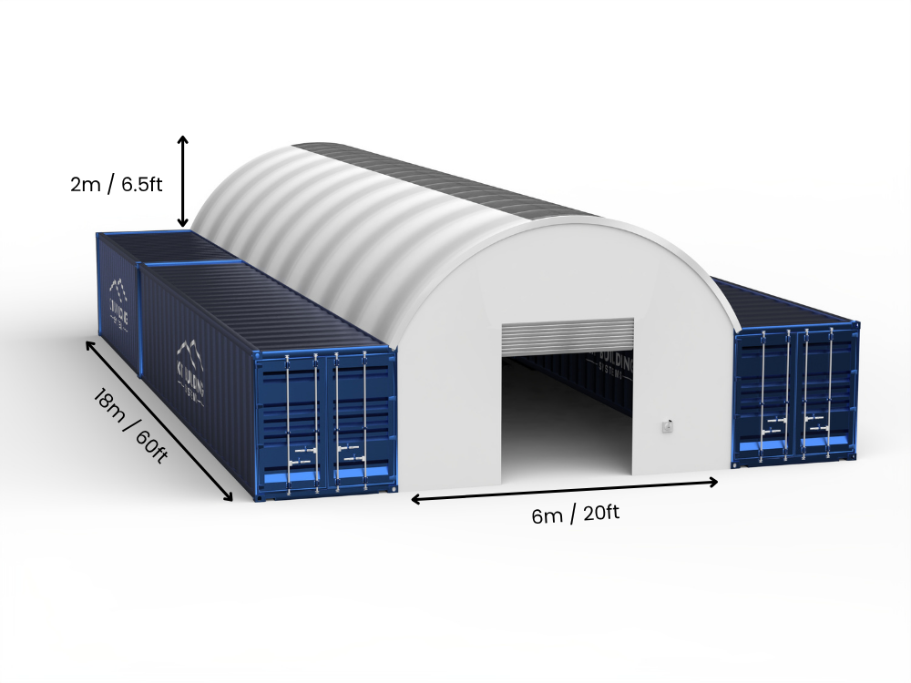 6m (20ft) spenn | Containerkalesjer 20ft bredde, 6,5ft høyde (6m x 2m)