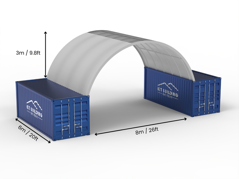 Container Canopies- 26ft x 20ft x 10ft (8m x 6m x 3m)
