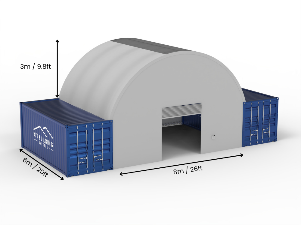 8m (26ft) Span | Container Canopies 26ft Width, 10ft Height  (8m x 3m)