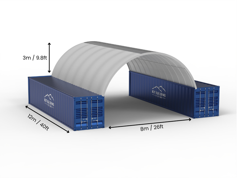 8m (26ft) Span | Container Canopies 26ft Width, 10ft Height  (8m x 3m)