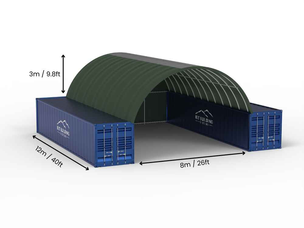 8m (26ft) Span | Container Canopies 26ft Width, 10ft Height  (8m x 3m)