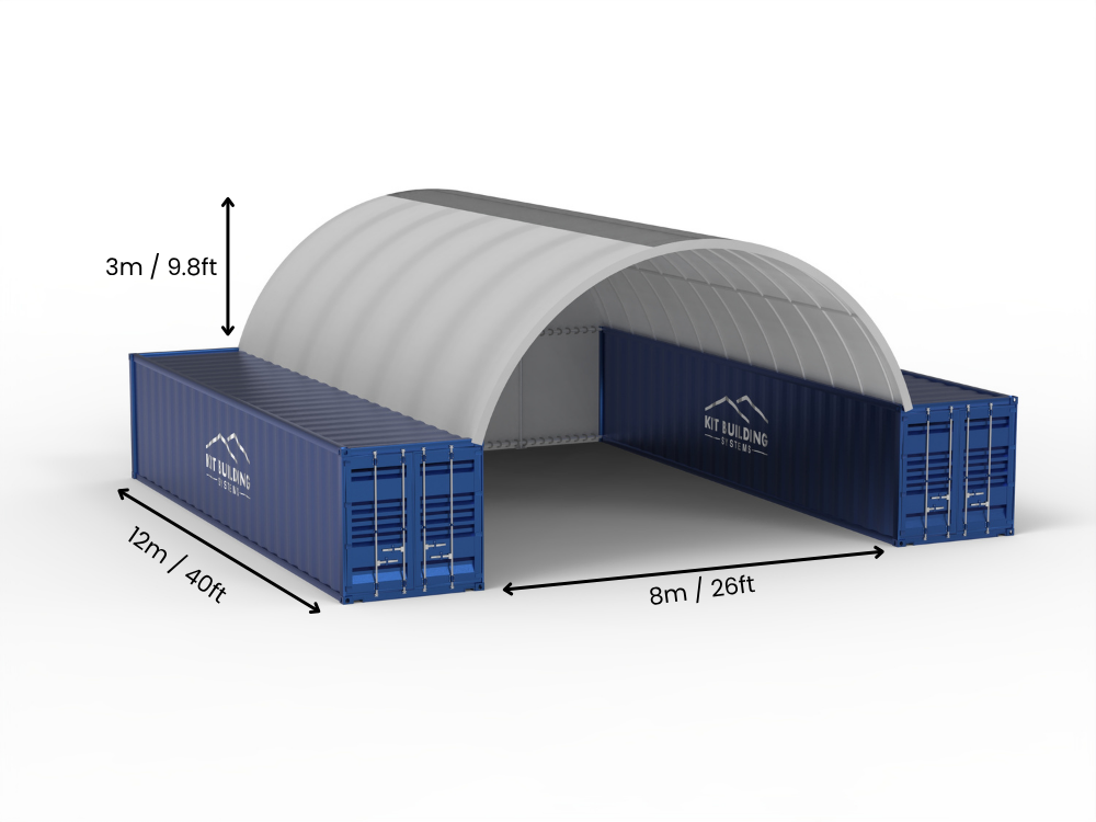 8m (26ft) Span | Container Canopies 26ft Width, 10ft Height  (8m x 3m)
