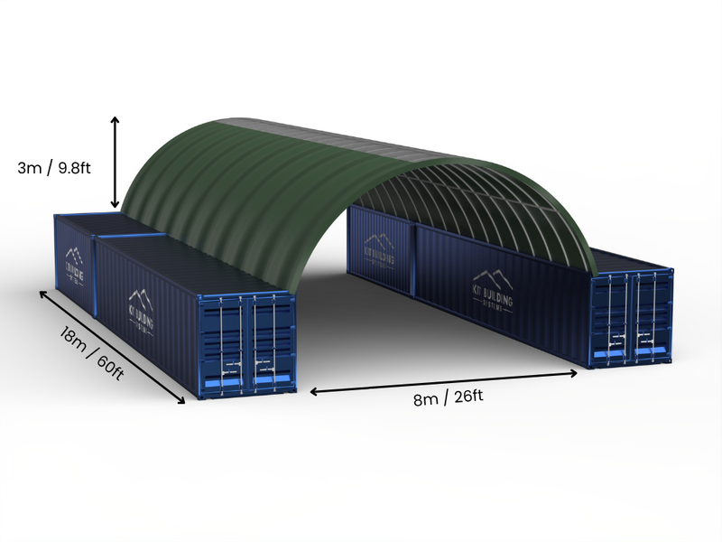 8m (26ft) Span | Container Canopies 26ft Width, 10ft Height  (8m x 3m)