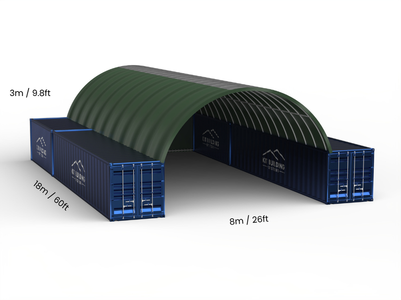 8m (26ft) Span | Container Canopies 26ft Width, 10ft Height  (8m x 3m)