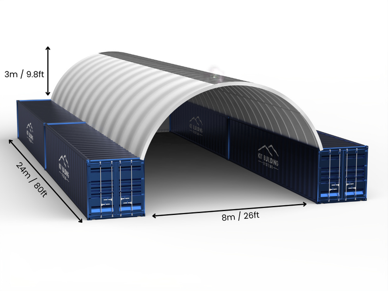 8m (26ft) Span | Container Canopies 26ft Width, 10ft Height  (8m x 3m)