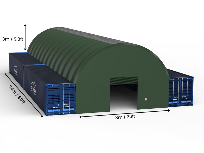 8m (26ft) Span | Container Canopies 26ft Width, 10ft Height  (8m x 3m)