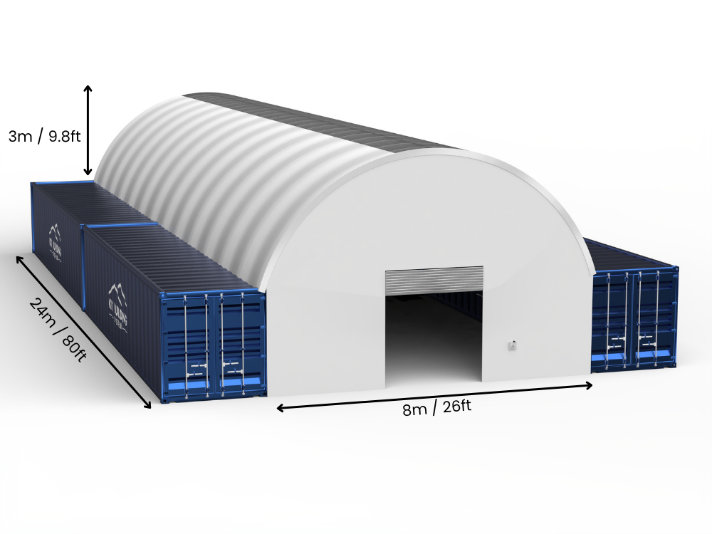 8m (26ft) Span | Container Canopies 26ft Width, 10ft Height  (8m x 3m)