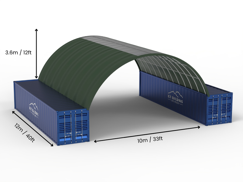 10m (33ft) spenn | Containerpresenninger - 33ft x 12ft (10m x 3,6m)
