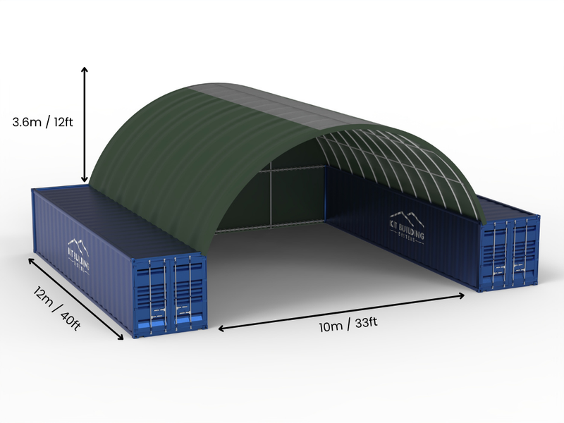 10m (33ft) spenn | Containerpresenninger - 33ft x 12ft (10m x 3,6m)