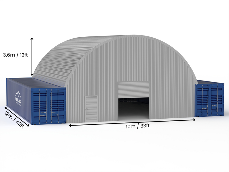 Steel Container Canopies - 33ft x 40ft x 12ft (10m x 12m x 3.6m)