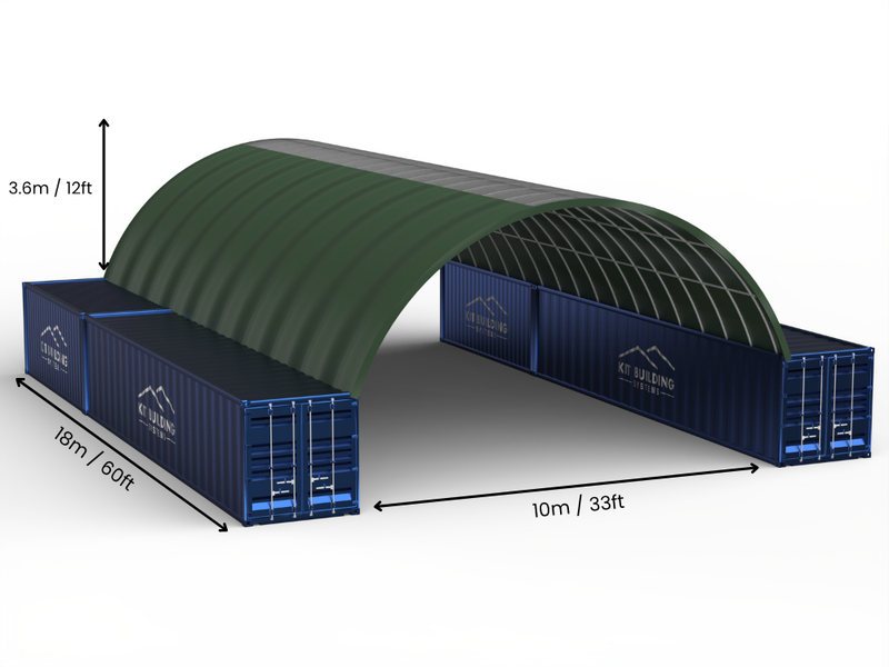 10m (33ft) spenn | Containerpresenninger - 33ft x 12ft (10m x 3,6m)