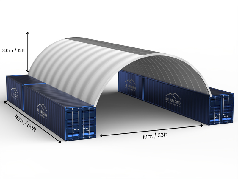 10m (33ft) spenn | Containerpresenninger - 33ft x 12ft (10m x 3,6m)