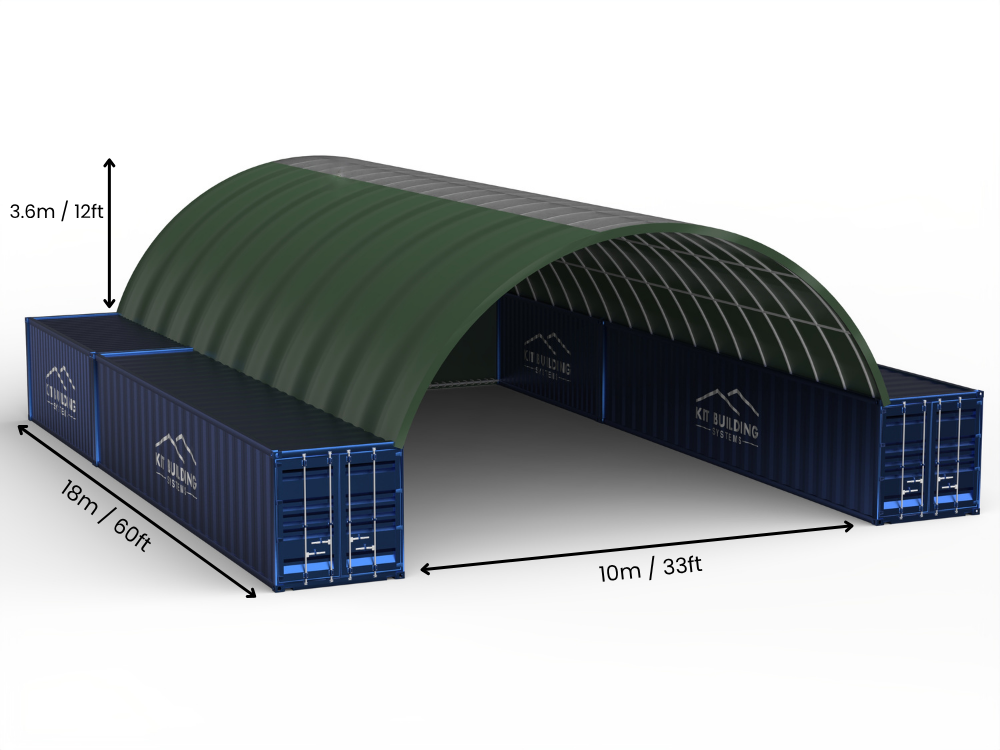 10m (33ft) spenn | Containerpresenninger - 33ft x 12ft (10m x 3,6m)