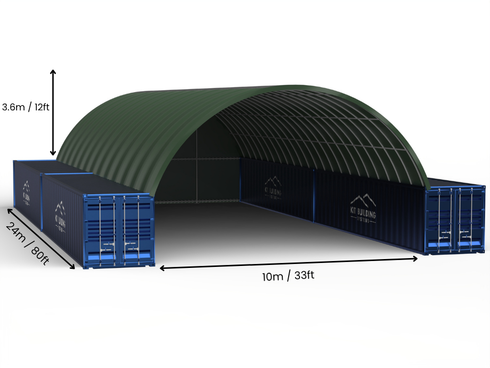 10m (33ft) spenn | Containerpresenninger - 33ft x 12ft (10m x 3,6m)