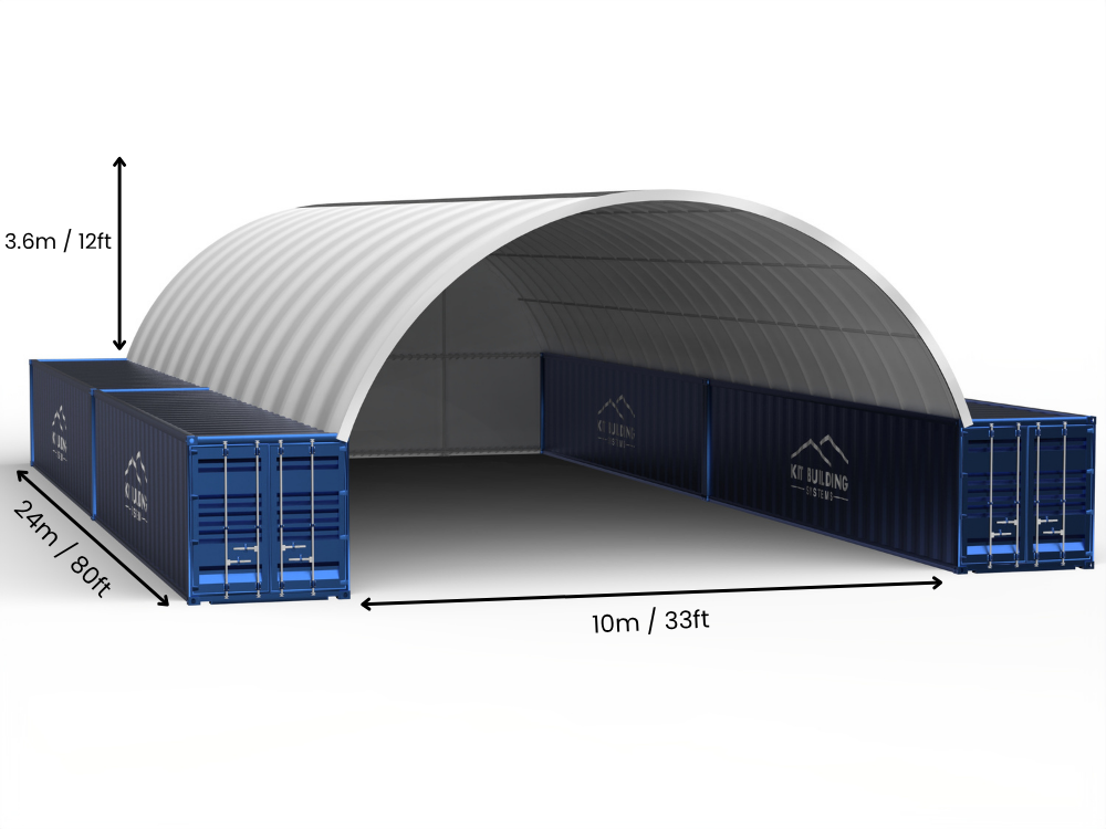 10m (33ft) spenn | Containerpresenninger - 33ft x 12ft (10m x 3,6m)