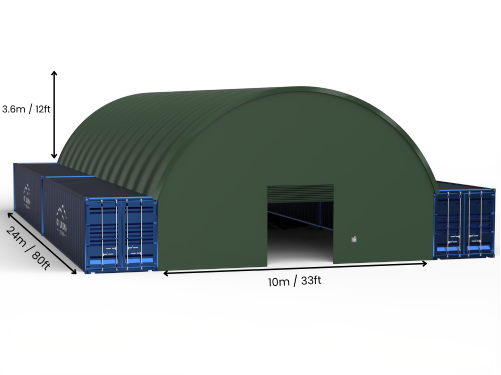 10m (33ft) spenn | Containerpresenninger - 33ft x 12ft (10m x 3,6m)