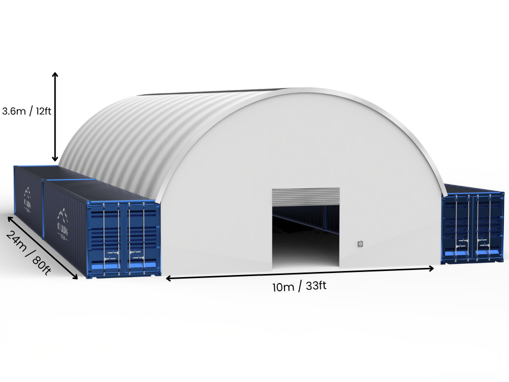 10m (33ft) spenn | Containerpresenninger - 33ft x 12ft (10m x 3,6m)