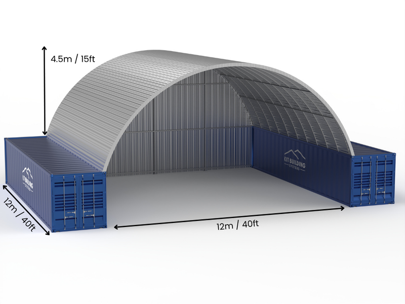 Steel Container Canopies - 40ft x 40ft x 15ft (12m x 12m x 4.5m)