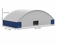 18m (60ft) Outside-Mounted PVC Container Canopy | 6m High