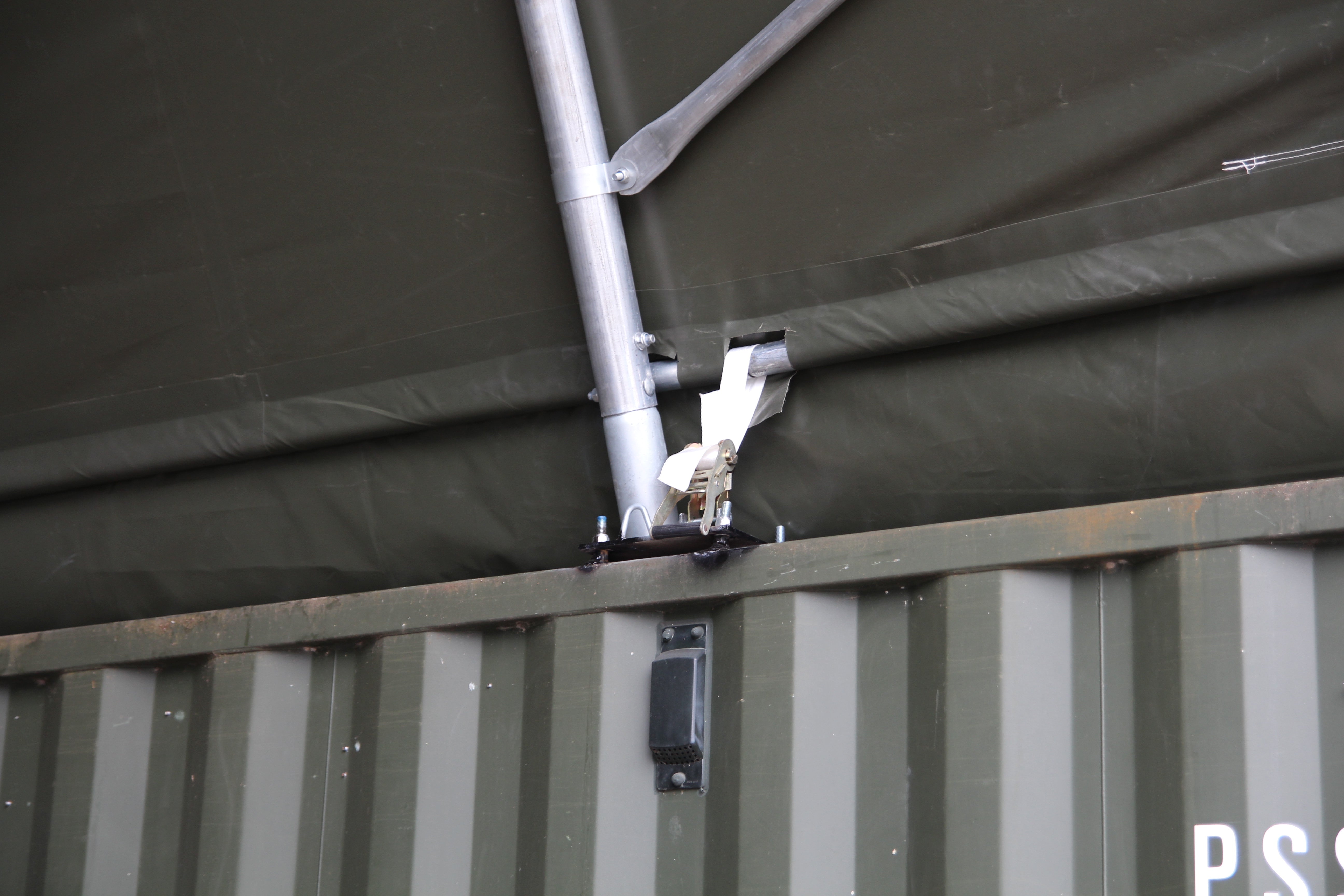 Base plate of 10m x 6m- Single Truss Container canopy - Green