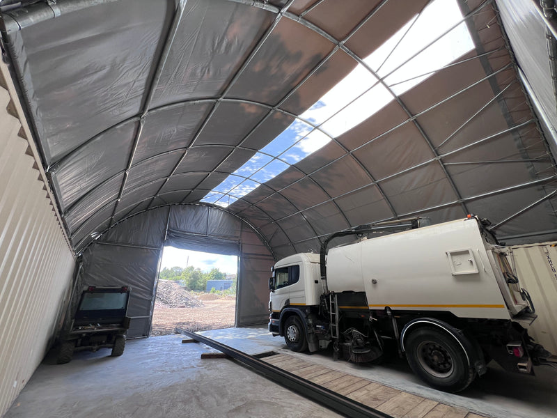 Beholdertak - 33 fot x 40 fot x 12 fot (10m x 12m x 3,6m)