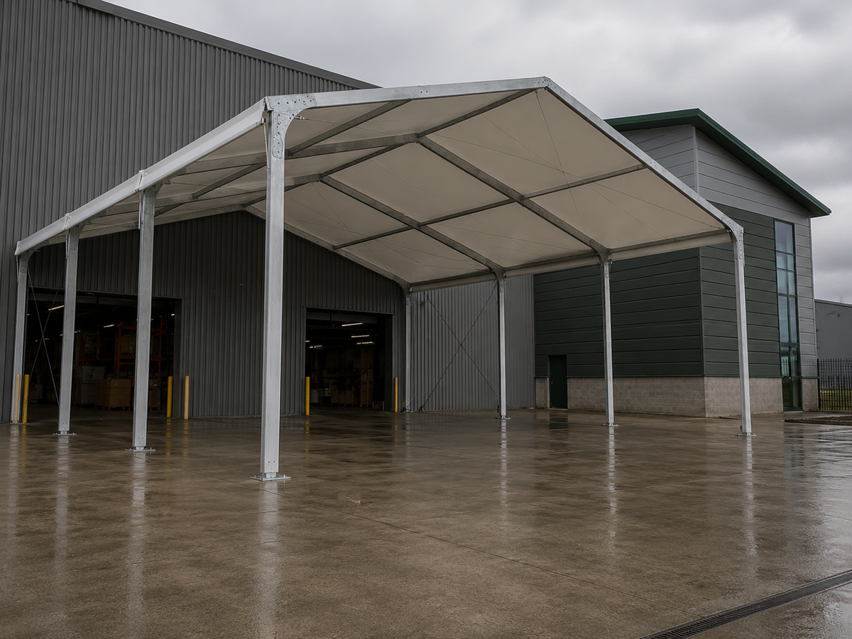 Loading Bay Canopy in the UK | Covered Loading Shelter – Kit Buildings