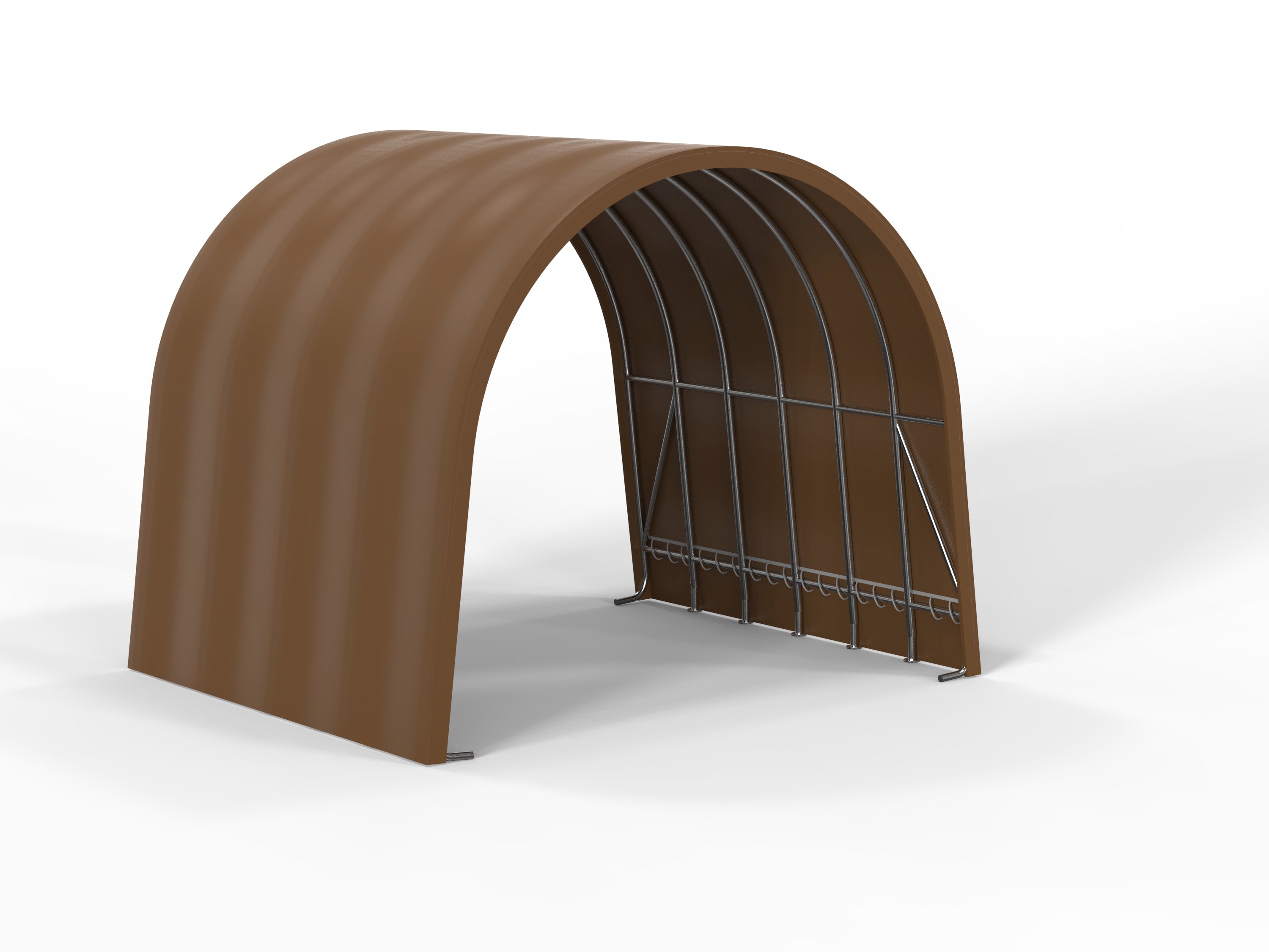 3.6m x 3.6m Open field shelter Brown