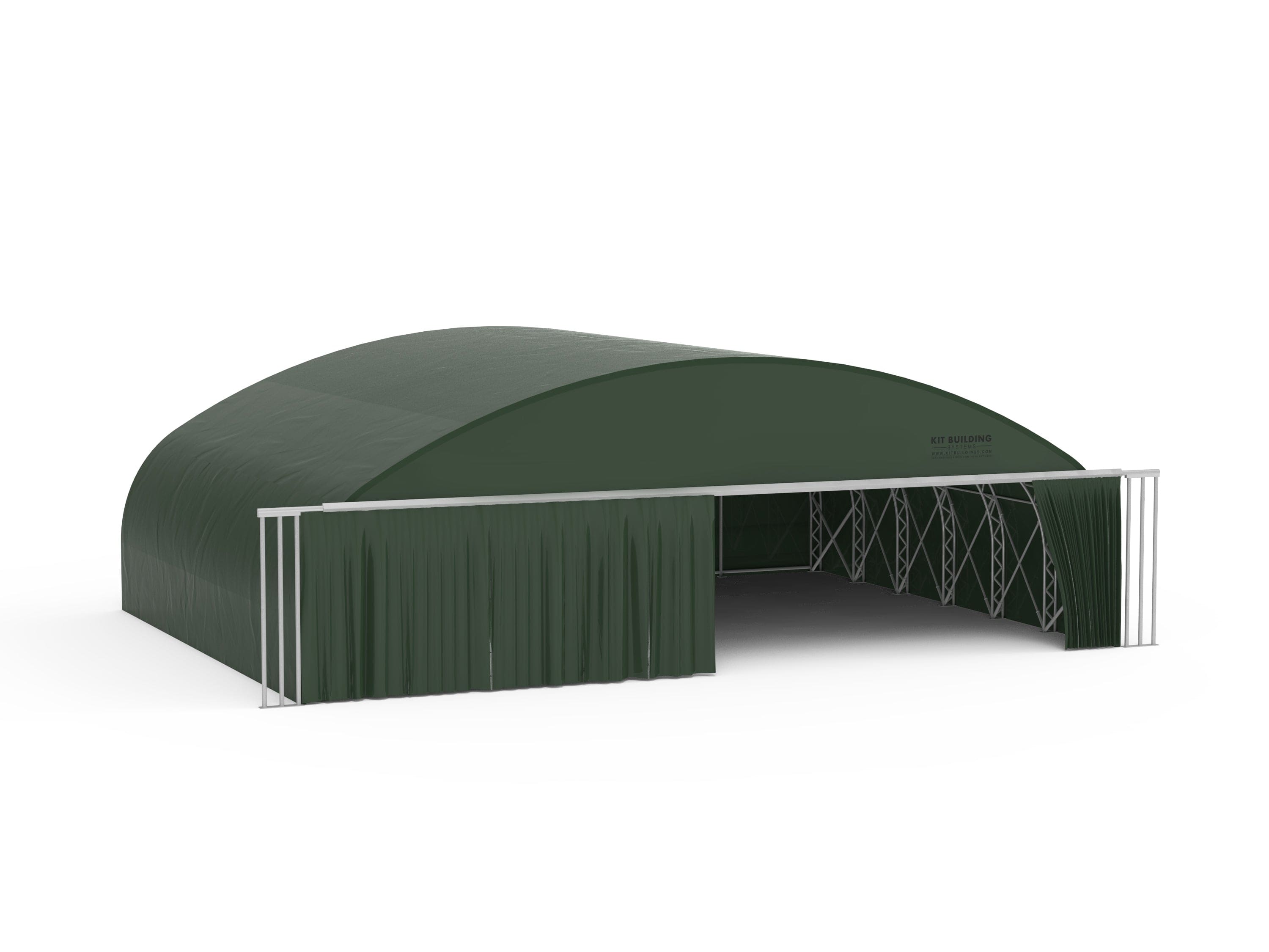 Kit Buildings Aircraft Hangar 36ft x 46ft x 16ft (11x14x5m) / Sliding Rail Door / Green Aircraft Hangar | Green