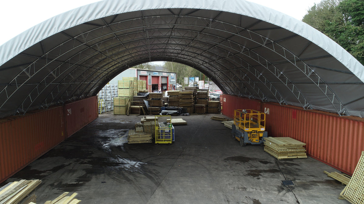 Container Shelter - 60ft x 80ft x 15ft (18.3m x 12m x 6m)
