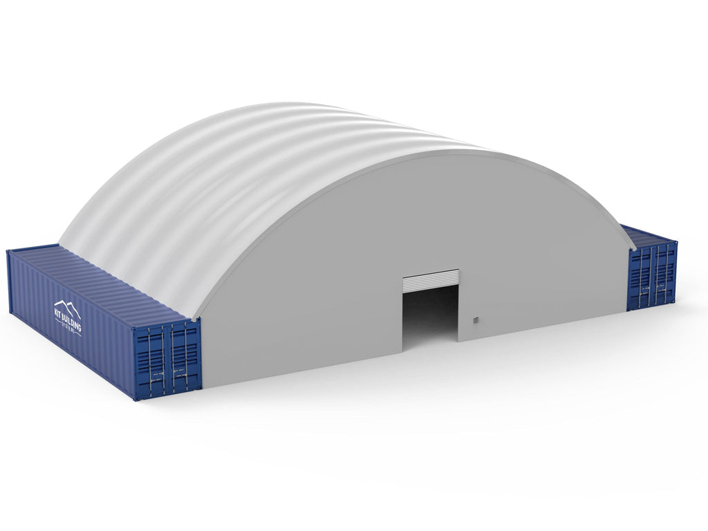 Container Shelter - 60ft x 40ft x 20ft (18.3m x 12m x 6m) Installed on Inside of containers