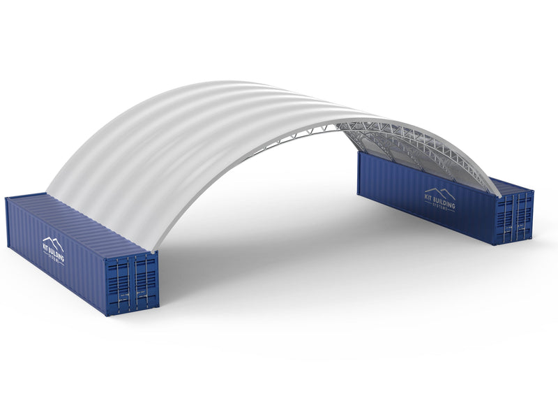 Container Shelter - 60ft x 40ft x 20ft (18.3m x 12m x 6m) Installed on Inside of containers