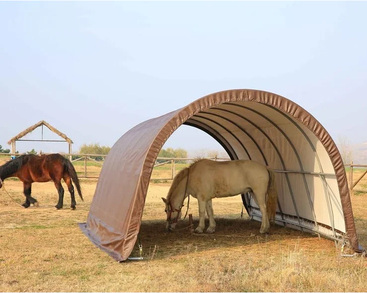 3.6m x 6m Open field shelter Brown