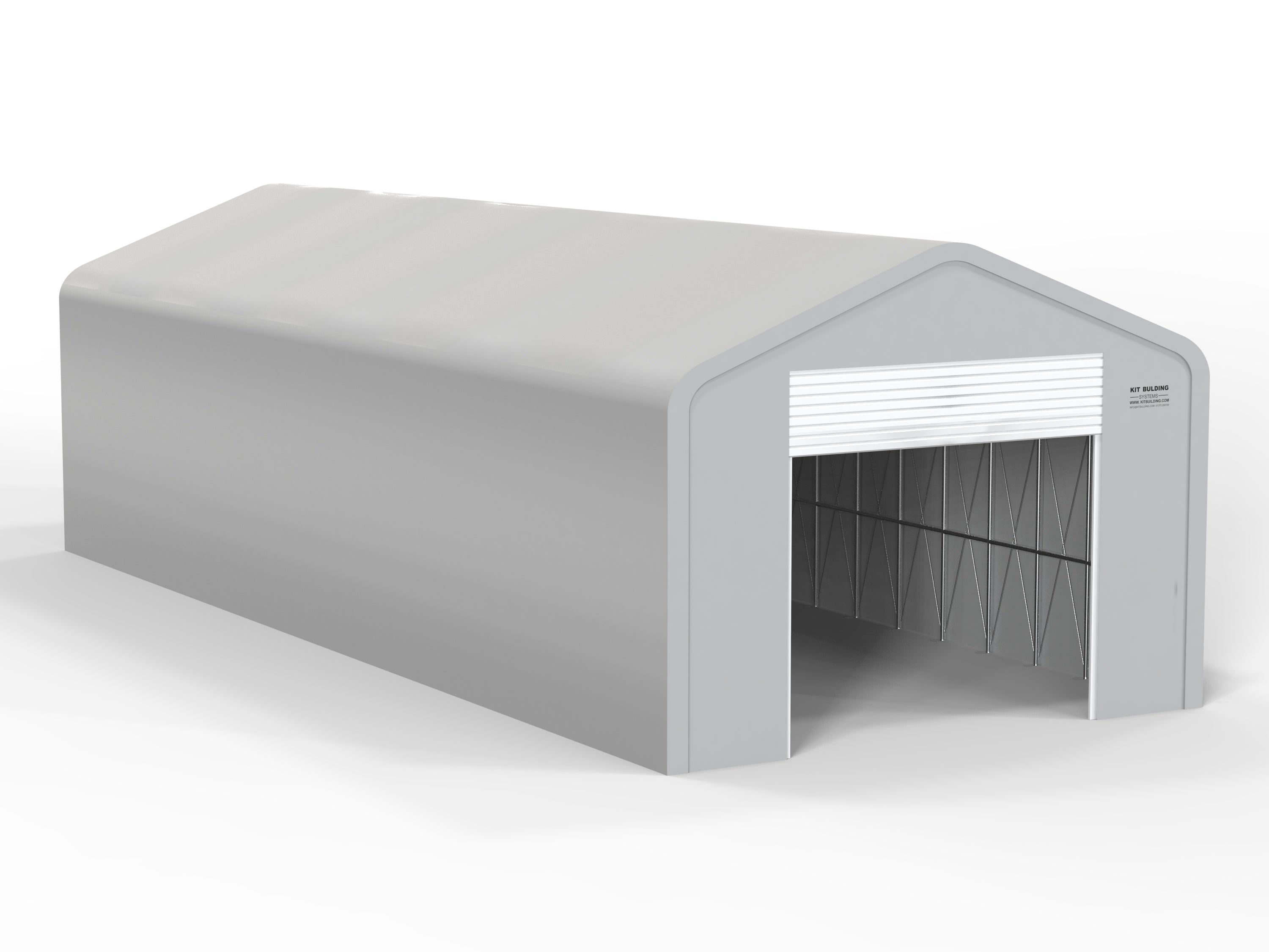 Single Truss - PVC Building-  Grey – Automatic Roller Shutter 