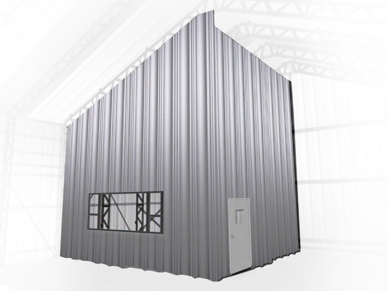 Factory Wall partition - Single Sheet Cladding - Door and window